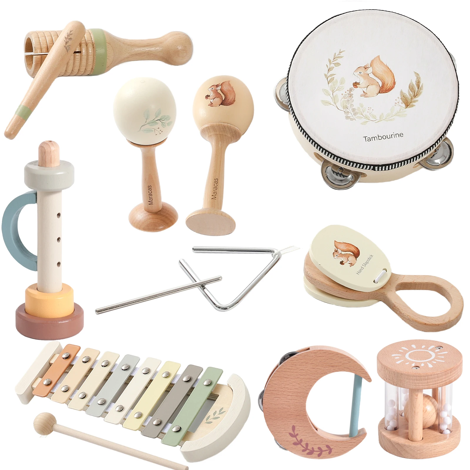 Wooden Musical Instrument Toy Set for Babies