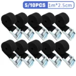 Tie-Down Cargo Straps with Metal Buckle, Set