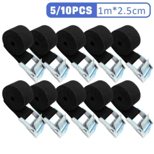 Tie-Down Cargo Straps with Metal Buckle, Set