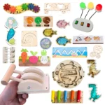 Montessori Busy Board Accessories with Gear, Bell and Beads