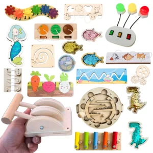 Montessori Busy Board Accessories with Gear, Bell and Beads