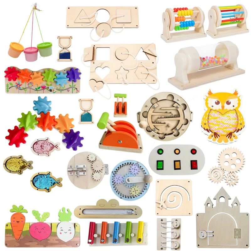 DIY Wooden Busy Board Accessories Set