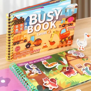 Kids Quiet Busy Book with Cartoon Sticker Themes